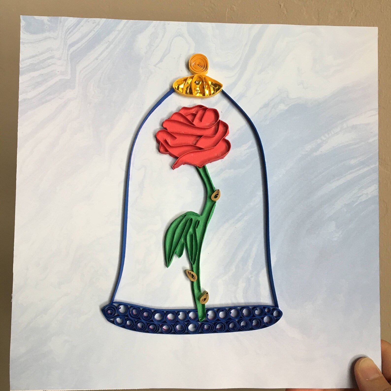 Enchanted Rose Beauty and the Beast Paper Quilled Wall Art Etsy