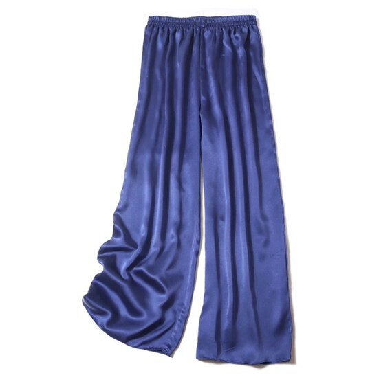 Silk Long pants Silk wide leg pants Fashion Silk Pants