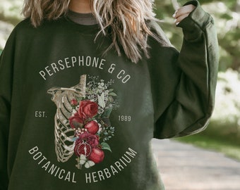 Persephone Greek Mythology Light Academia Clothing Dark Cottagecore Greek Hoodie Botanical Shirt Cottagecore Nature Lover Fairycore Clothing