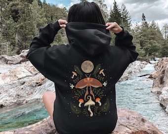 Luna Moth Fairy Grunge Hoodie Goblincore Hoodie Fairycore Mushroom Hoodie Fairycore Hoodie Dark Academia Hoodie Dark Cottagecore Hoodie