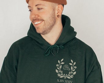Felpe con cappuccio per coppie con numeri romani Felpe con cappuccio abbinate Regali di fidanzamento Regali di anniversario personalizzati Abiti per lui e lei Felpe con cappuccio personalizzate