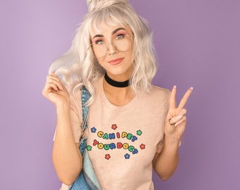 Can I Pet Your Dog Vintage Hipster Clowncore Shirt Mall Goth Clowncore Kawaii TShirt KidCore Clothing Clowncore Clothing