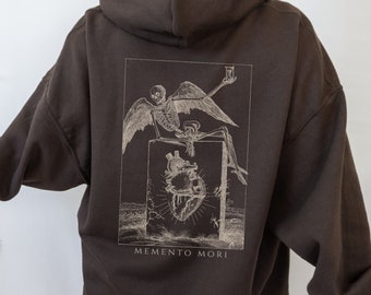 Felpa con cappuccio Memento Mori Felpa con cappuccio Dark Academia Abbigliamento Dark Cottagecore Academia Abbigliamento Goblincore Felpa con cappuccio Momento Mori Death To My Youth