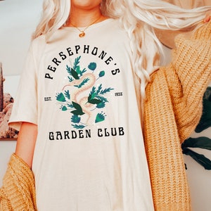 Persephone's Garden Club Graphic Tee Dark Academia Clothing Persephone Shirt Booktok Bookish Persephone And Hades Light Academia Shirt