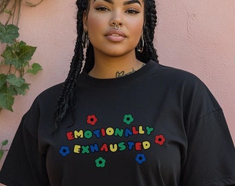 Maglietta Kidcore emotivamente esausta Magliette regalo Menhera Magliette che vanno duro Maglietta Clowncore Abbigliamento Clowncore Maglietta Empatia