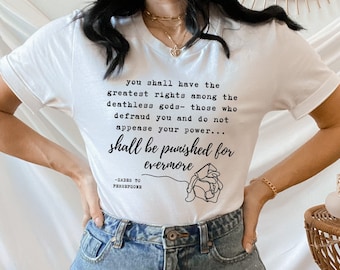 Persephone Greek Mythology Shirt Persephone Dark Academia Shirt Hades and Persephone Greek Mythology Persephone Statue Shirt Poet Shirt