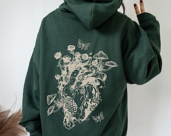 Fairy Grunge Cottagecore Hoodie Mushroom Hoodie Dark Academia Moth Hoodie Goblincore Dark Cottagecore Moth Hoodie Gift For Her