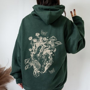 Fairy Grunge Cottagecore Hoodie Mushroom Hoodie Dark Academia Moth Hoodie Goblincore Dark Cottagecore Moth Hoodie Gift For Her