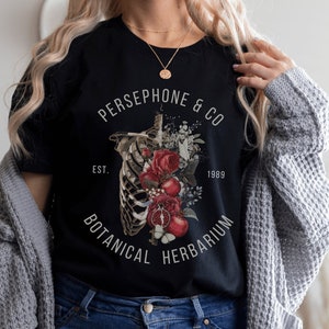 Persephone Greek Mythology Pomegranate Shirt Dark Academia Hades Booktok Light Academia Clothing Dark Cottagecore Greek Bookish Poet Shirt