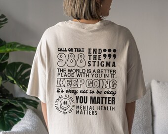 988 Camicia per la salute mentale Camicia per questioni di salute mentale Camicie ispiratrici Donne Consapevolezza della salute mentale Camicia per l'ansia della salute mentale delle donne