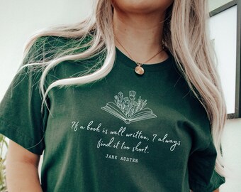 Jane Austen Bookish Light Academia Shirt Cottagecore Dark Academia Poet Shirt Jane Austen Gifts Sapphic Jane Austen Tshirt Literature Shirt