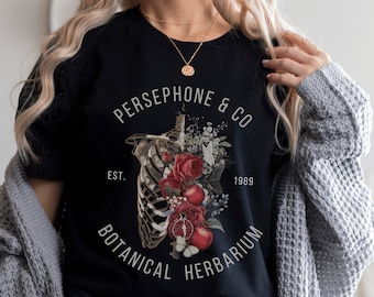 Persephone Greek Mythology Pomegranate Shirt Dark Academia Hades Booktok Light Academia Clothing Dark Cottagecore Greek Bookish Poet Shirt