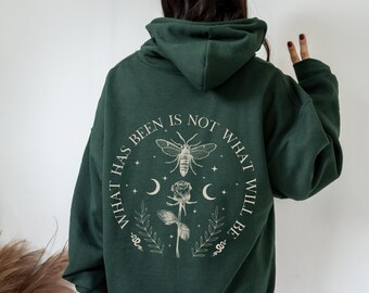Moth Hoodie Dark Academia Cottagecore Hoodie Lunar Moth Academia Clothing Butterfly Hoodie Witchy Hoodie Boho Celestial Luna Moth Hoodie