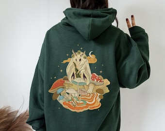 Mystic Moth Hoodie Cottagecore Hoodie Lunar Moth Academia Clothing Butterfly Hoodie Dark Academia Witchy Hoodie Boho Celestial Luna Moth