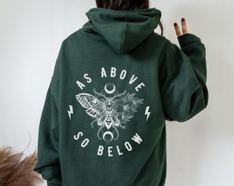 Moth Hoodie Dark Academia Cottagecore Hoodie Lunar Moth Academia Clothing Butterfly Hoodie Witchy Hoodie Boho Celestial Luna Moth Hoodie