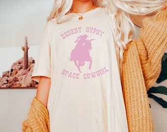 Space Cowgirl Vintage Estética Western Tee Disco Vaquera YeeHaw Camisa Howdy Camisa Hippie Cowboy Camiseta Wetsern Vaquera Country Girl Camisa