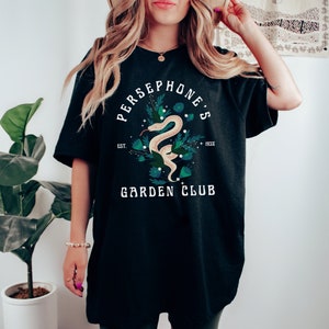 Persephone's Garden Club Graphic Tee Dark Academia Clothing Persephone Shirt Booktok Bookish Persephone And Hades Light Academia Shirt