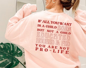 Roe V Wade F * ck The Patriarchy Zurück Print Feministischer Vintage Ästhetischer Pullover Ermächtigte Feministische Geschenke für Frauen Trendy Ästhetische Kleidung