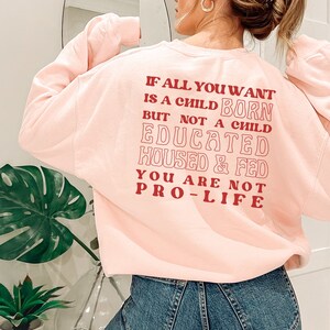 Roe V Wade F*ck The Patriarchy Back Print Feminist Vintage Aesthetic Sweater Empowered Feminist Gifts for Women Trendy Aesthetic Clothes