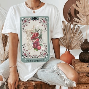 Persephone Tarot Greek Mythology Shirt Dark Academia Hades Booktok Light Academia Clothing Dark Cottagecore Greek Bookish Poet Shirt
