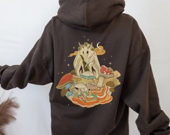 Mystic Moth Hoodie Cottagecore Hoodie Lunar Moth Academia Clothing Butterfly Hoodie Dark Academia Witchy Hoodie Boho Celestial Luna Moth