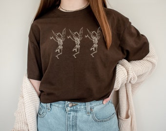 Y2K Fairy Grunge baile esqueleto estético camisetas Grunge Fairycore camisa Goblincore ropa oscura Academia camisa oscura Academia ropa