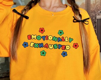 Emotionally Exhausted Kidcore Sweatshirt Menhera Gift  Clowncore Sweatshirt Clowncore Clothing Empathy Sweater