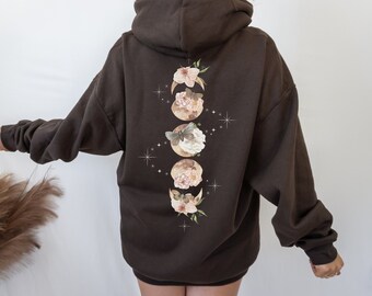 Moth Hoodie Celestial Moon Hoodie Cottagecore hoodie Fairy Grunge Aesthetic Witchy Hoodie Butterfly Hoodie Nature Hoodie Gift For Her