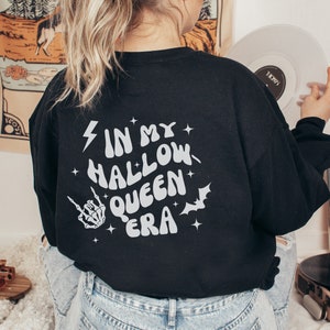 Hallow-Queen Era Halloween Crewneck Spooky Babe Sweater Elder Emo Crewneck Momster Sweatshirt Lets Go Ghouls Sweatshirt