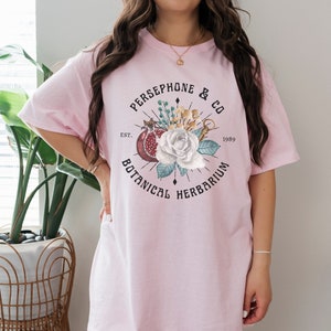 Persephone Greek Mythology Botanical Shirt Cottagecore Clothing Hades Goblincore Light Academia Clothing Dark Cottagecore Bookish Poet Shirt