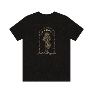 The Moon Poet Shirt Celestial Growth Mindset Shirt Mystical Skeleton Moon Shirt Tarot Shirt Dark Academia Sapphic Shirt Light Academia Shirt image 6