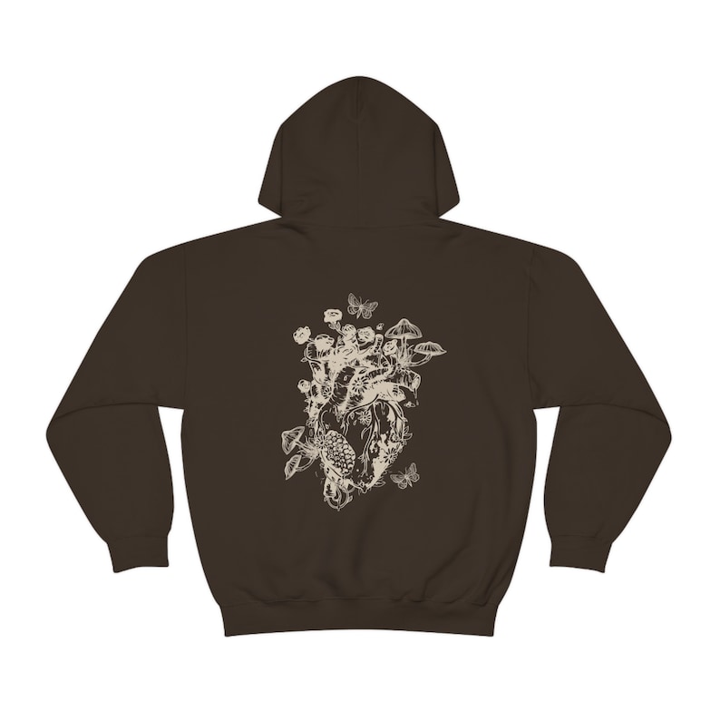 Fairy Grunge Cottagecore Hoodie Mushroom Hoodie Dark Academia Moth Hoodie Goblincore Dark Cottagecore Moth Hoodie Gift For Her image 7