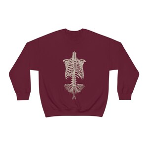 Skeleton Moth Sweatshirt Fairy Grunge Dark Cottagecore Sweatshirt Goth Gift For Her Insect Sweatshirt Moth Sweater Goblincore Sweatshirt image 8