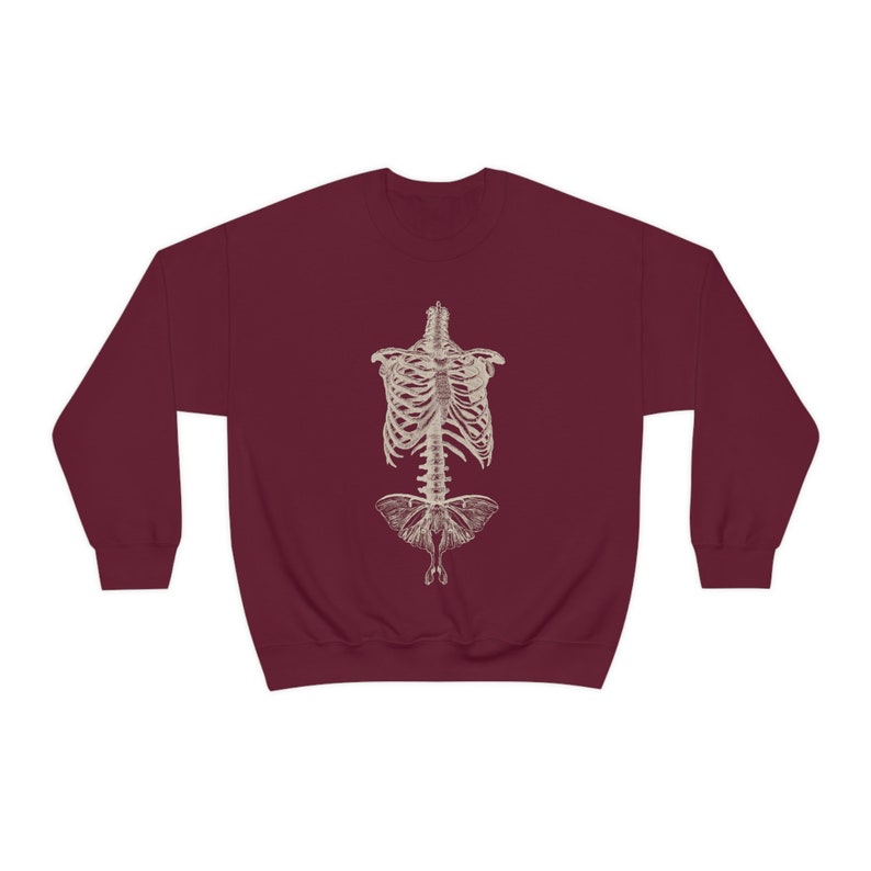 Skeleton Moth Sweatshirt Fairy Grunge Dark Cottagecore Sweatshirt Goth Gift For Her Insect Sweatshirt Moth Sweater Goblincore Sweatshirt image 8