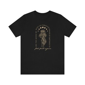The Moon Poet Shirt Celestial Growth Mindset Shirt Mystical Skeleton Moon Shirt Tarot Shirt Dark Academia Sapphic Shirt Light Academia Shirt image 5