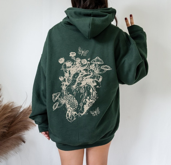 Fairy Grunge Cottagecore Hoodie Mushroom Hoodie Dark Academia Moth Hoodie Goblincore Dark Cottagecore Moth Hoodie Gift For Her