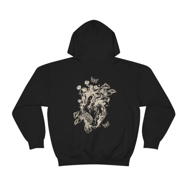 Fairy Grunge Cottagecore Hoodie Mushroom Hoodie Dark Academia Moth Hoodie Goblincore Dark Cottagecore Moth Hoodie Gift For Her image 8