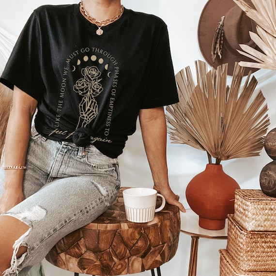 The Moon Poet Shirt Celestial Growth Mindset Shirt Mystical Skeleton Moon Shirt Tarot Shirt Dark Academia Sapphic Shirt Light Academia Shirt