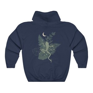 Felpa con cappuccio Baby Frog Felpa con cappuccio estetica con stampa posteriore Felpa con cappuccio Cottagecore Felpa con cappuccio Moon Goblincore Felpa con cappuccio Mystical Toad Brown Felpa con cappuccio Witch immagine 8