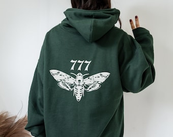 Death Head Moth Hoodie Dark Academia Back Print Moth Hoodie Dark Academia Goth Tarot Celestial Hoodie Cottagecore Hoodie Goblincore