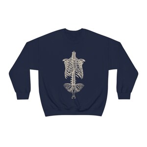 Skeleton Moth Sweatshirt Fairy Grunge Dark Cottagecore Sweatshirt Goth Gift For Her Insect Sweatshirt Moth Sweater Goblincore Sweatshirt image 7