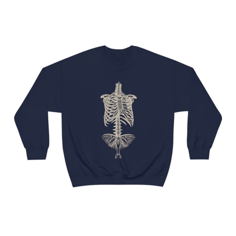 Skeleton Moth Sweatshirt Fairy Grunge Dark Cottagecore Sweatshirt Goth Gift For Her Insect Sweatshirt Moth Sweater Goblincore Sweatshirt image 7