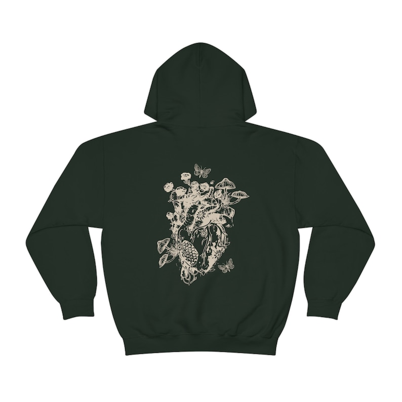 Fairy Grunge Cottagecore Hoodie Mushroom Hoodie Dark Academia Moth Hoodie Goblincore Dark Cottagecore Moth Hoodie Gift For Her image 5