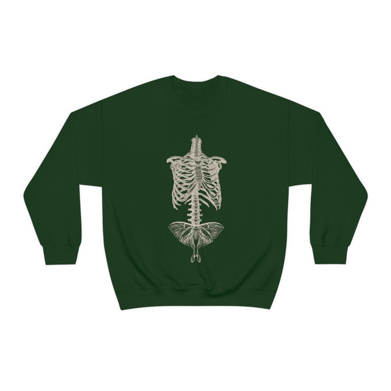 Skeleton Moth Sweatshirt Fairy Grunge Dark Cottagecore Sweatshirt Goth Gift For Her Insect Sweatshirt Moth Sweater Goblincore Sweatshirt image 6
