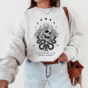 Persephone Pomegranate Greek Mythology Sweatshirt Dark Academia Hades Booktok Light Academia Clothing Greek Bookish Poet Sweatshirt