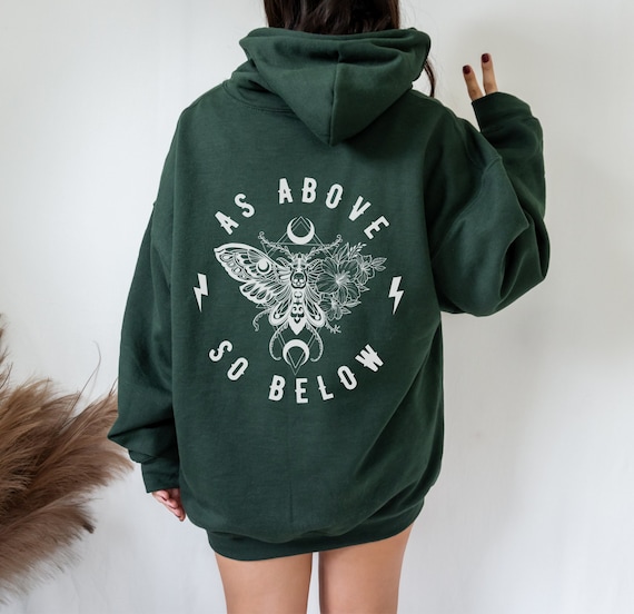 Moth Hoodie Dark Academia Cottagecore Hoodie Lunar Moth Academia Clothing Butterfly Hoodie Witchy Hoodie Boho Celestial Luna Moth Hoodie