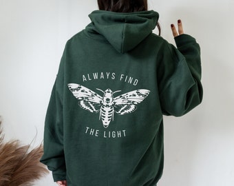 Moth Hoodie Dark Academia Cottagecore Hoodie Lunar Moth Academia Clothing Butterfly Hoodie Witchy Hoodie Boho Celestial Luna Moth Hoodie