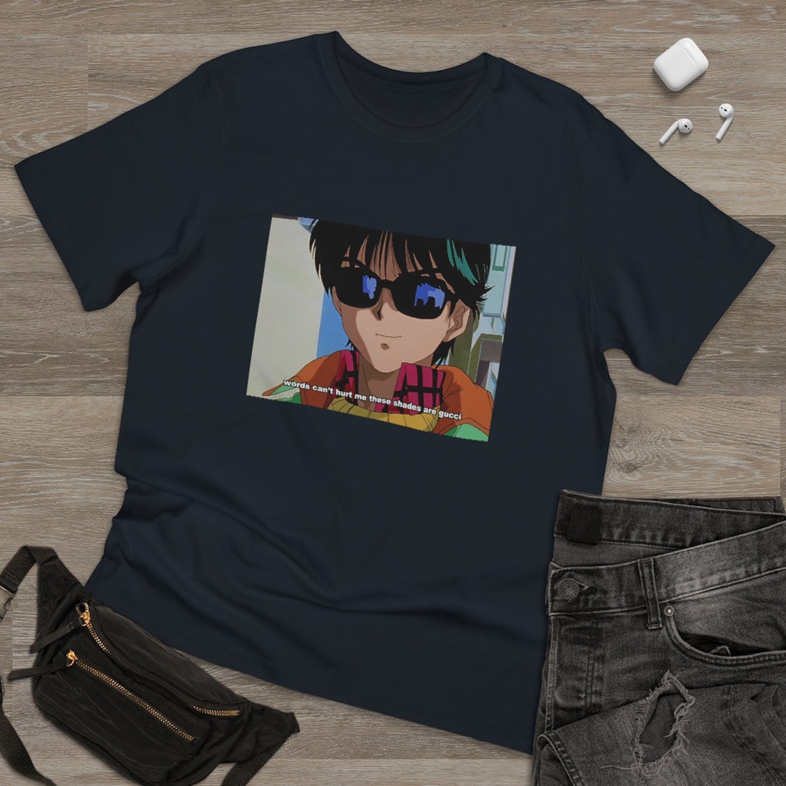 80s Anime Gucci Shades Unisex Deluxe T-shirt | Etsy