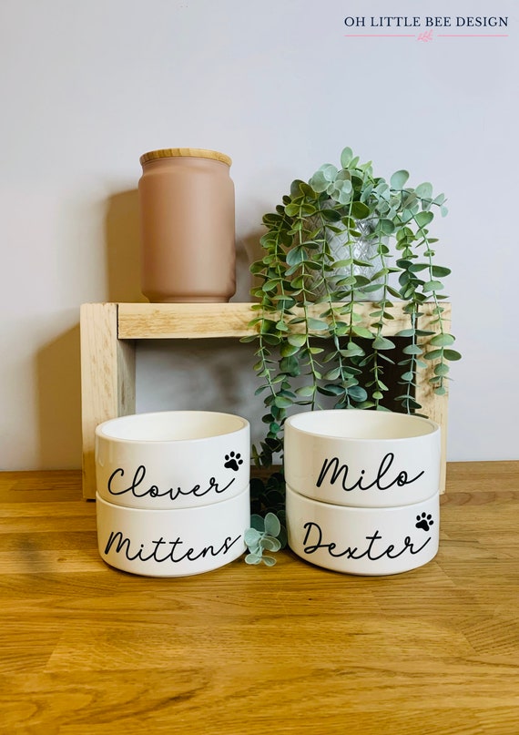Personalised Large Ceramic Pet Bowl – Custom Dog Bowl or Cat Bowl with Name | Dishwasher Safe | Sublimation Printed Pet Dish