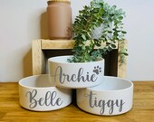 Personalised Pet Bowl Cat Bowl Dog Bowl Rabbit Bowl Ceramic Feeding Bowl Mrs Hinch Inspired, Stacey Solomon